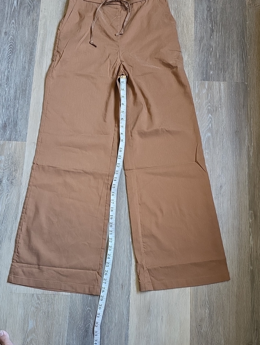 OGL Wide Leg Drawstring Pants — Brown - Picture 9 of 16